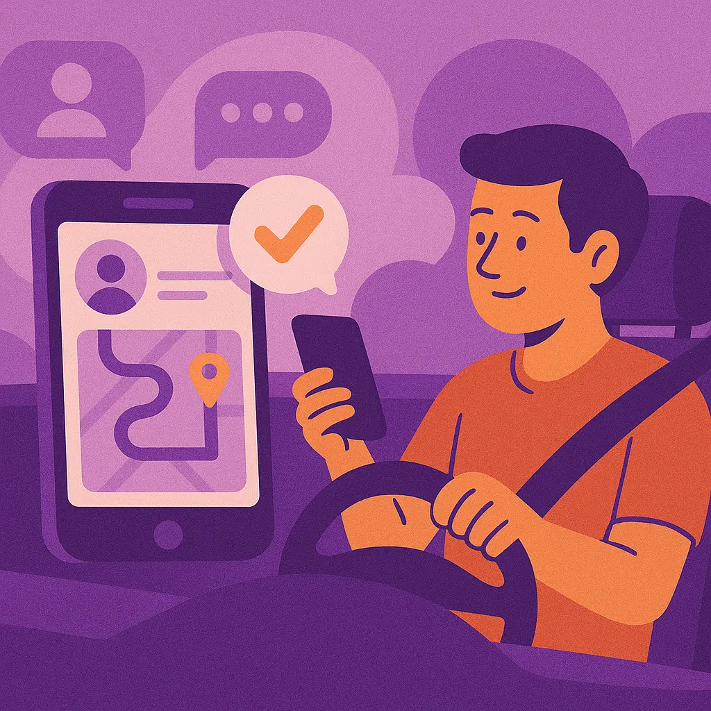 Conductor enfocado en el viaje